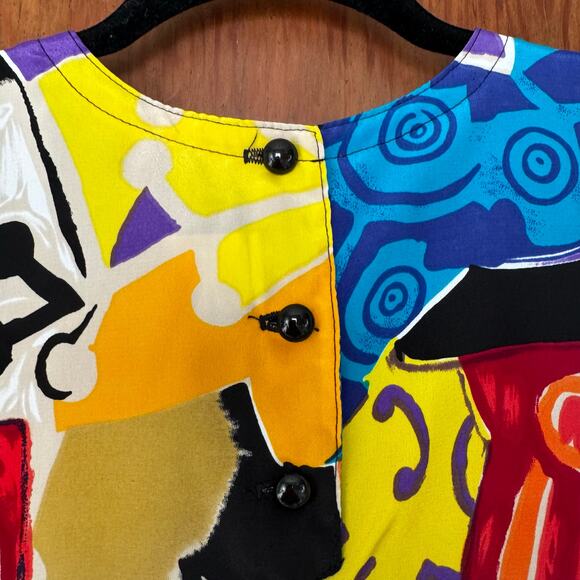 EUC Limited Edition Units Abstract Geometric Colorful Shirt Free Size OS‎ L XL - Picture 4 of 7